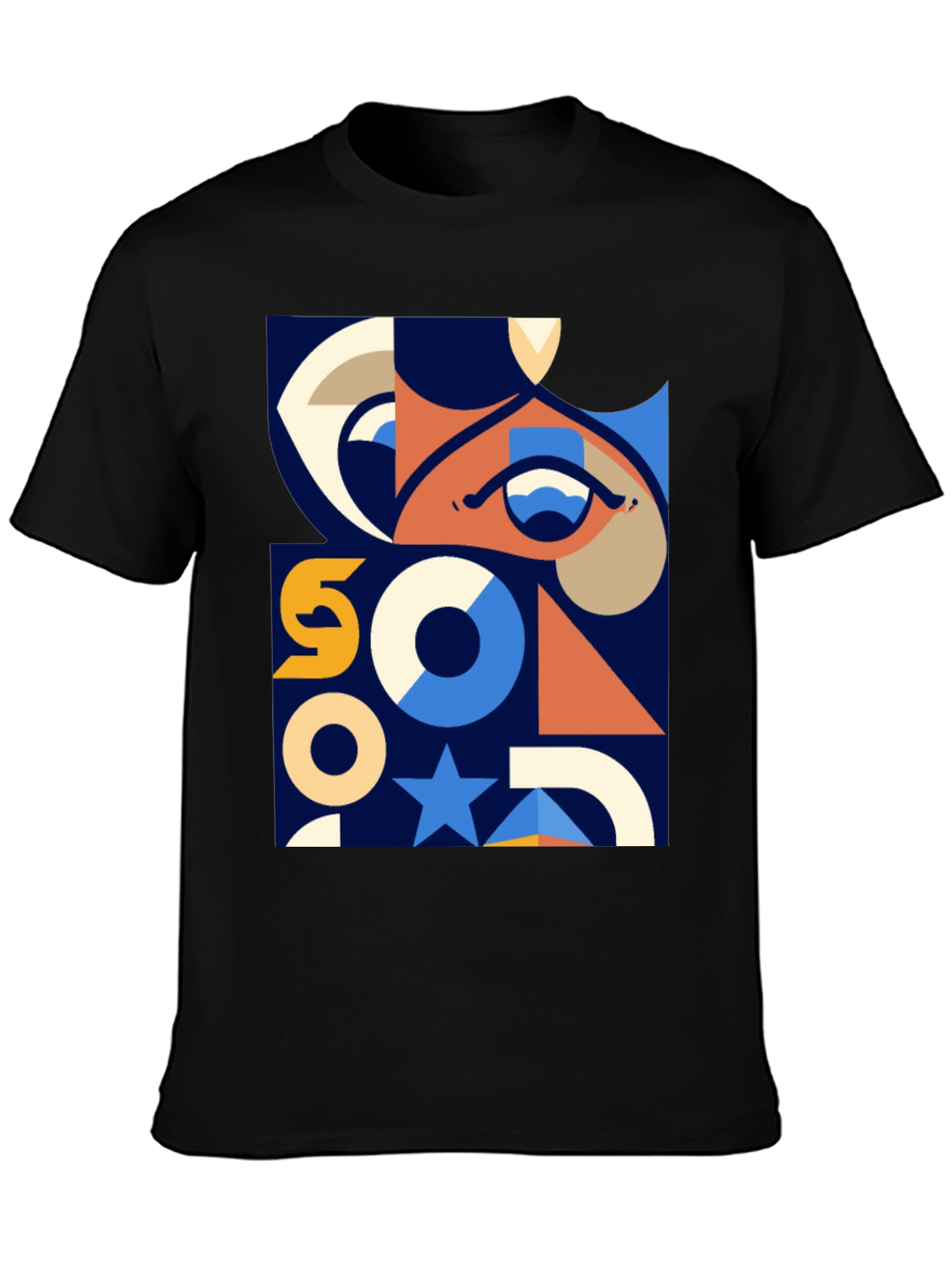 Geometric Graphic Print T-Shirt - Modern Art Tee