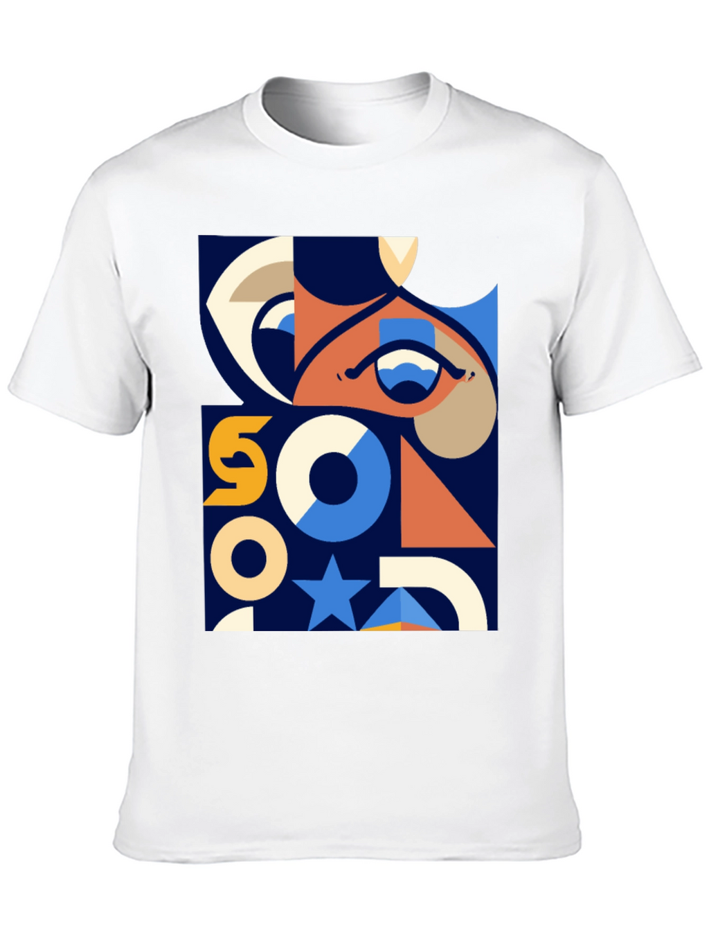 Geometric Graphic Print T-Shirt - Modern Art Tee