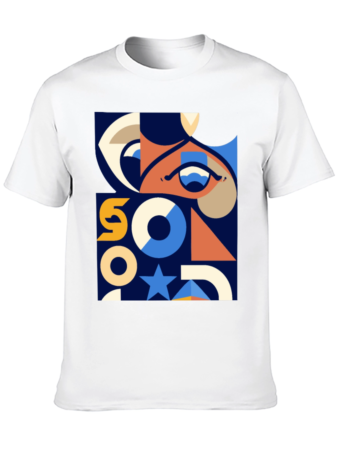 Geometric Graphic Print T-Shirt - Modern Art Tee