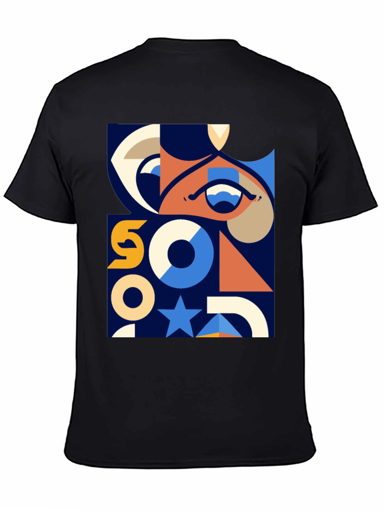 Geometric Graphic Print T-Shirt - Modern Art Tee