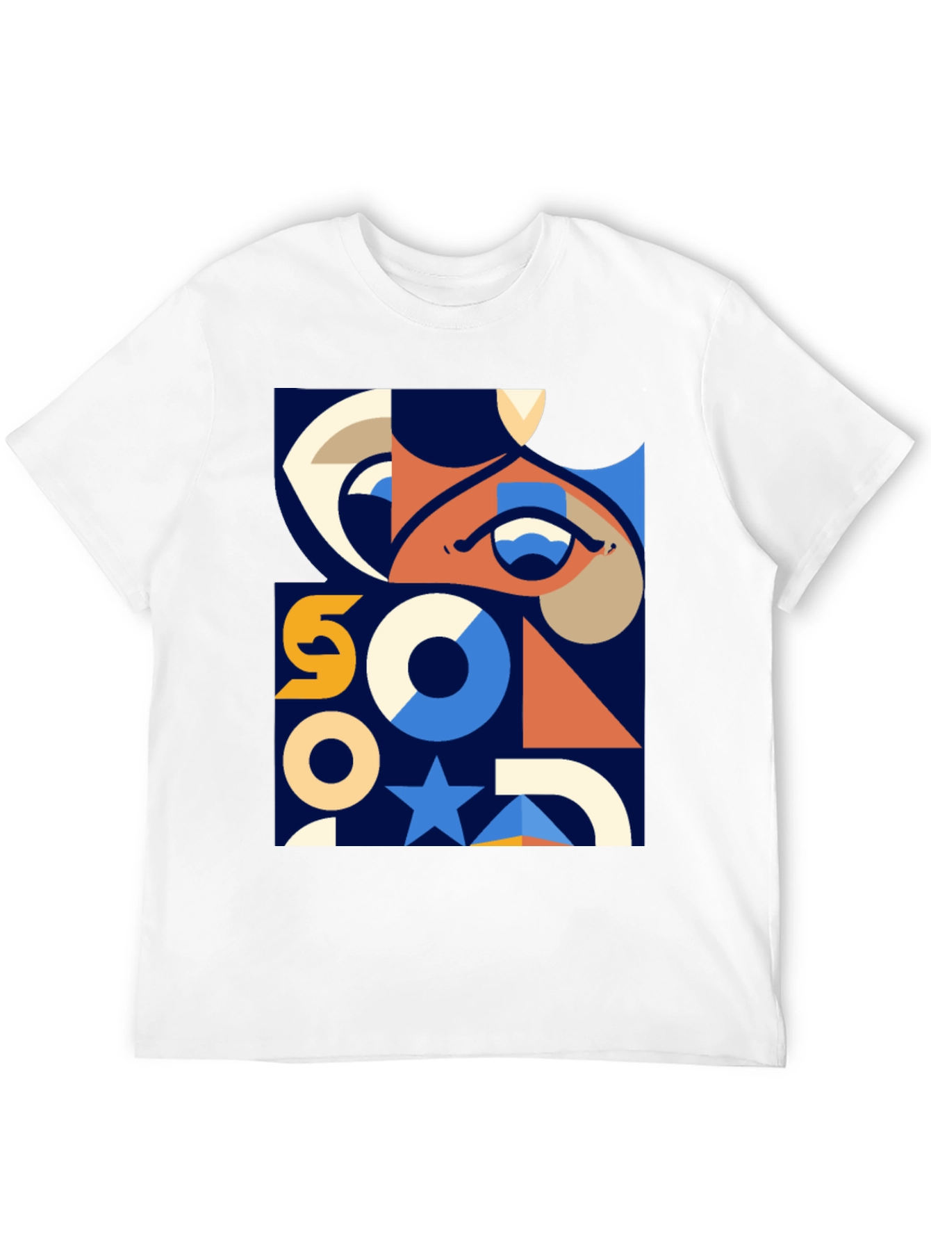 Geometric Graphic Print T-Shirt - Modern Art Tee