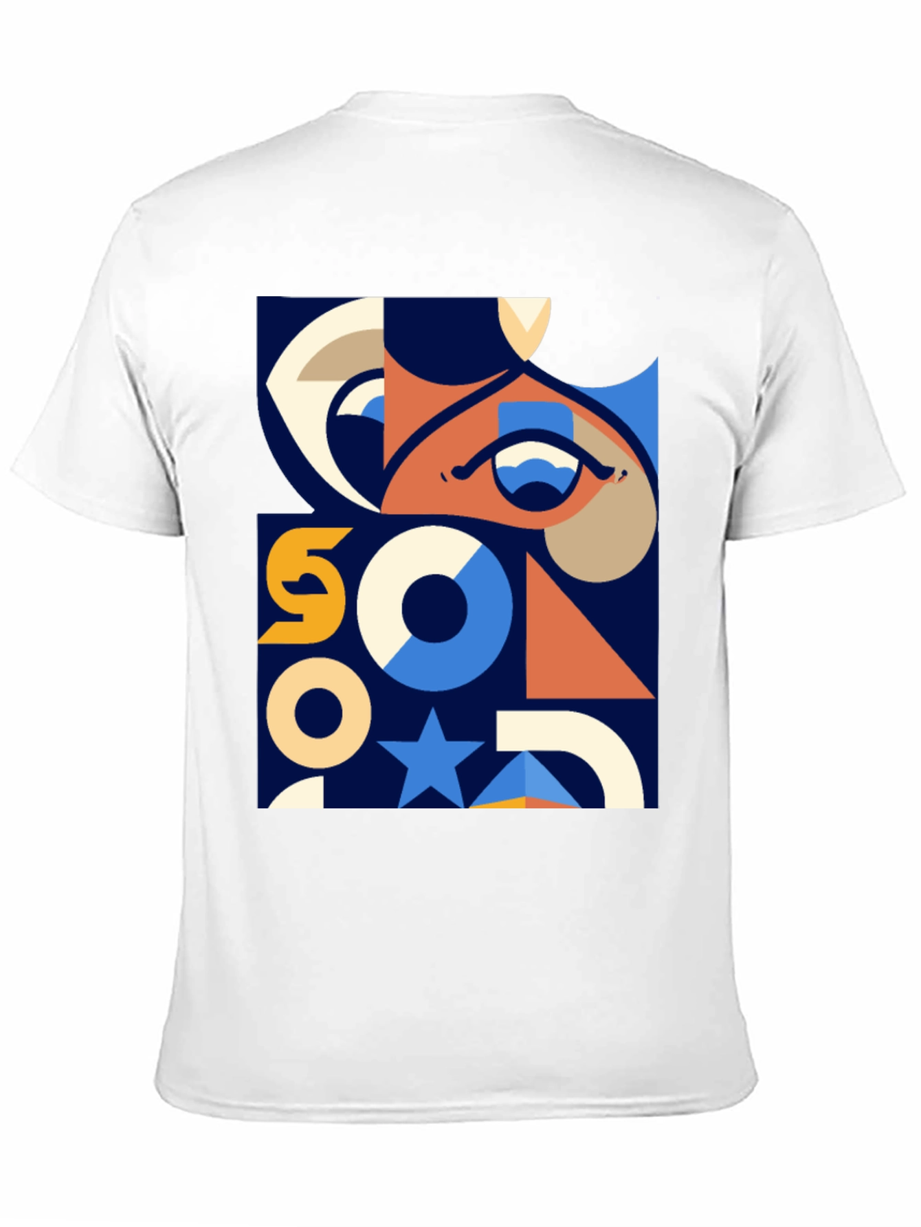 Geometric Graphic Print T-Shirt - Modern Art Tee