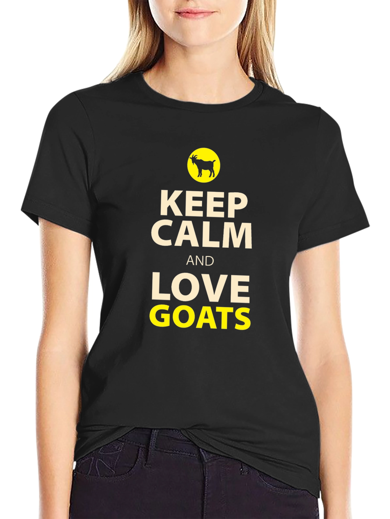 Keep Calm and Love Goats Black T-Shirt