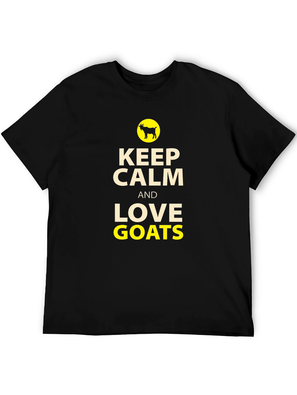 Keep Calm and Love Goats Black T-Shirt