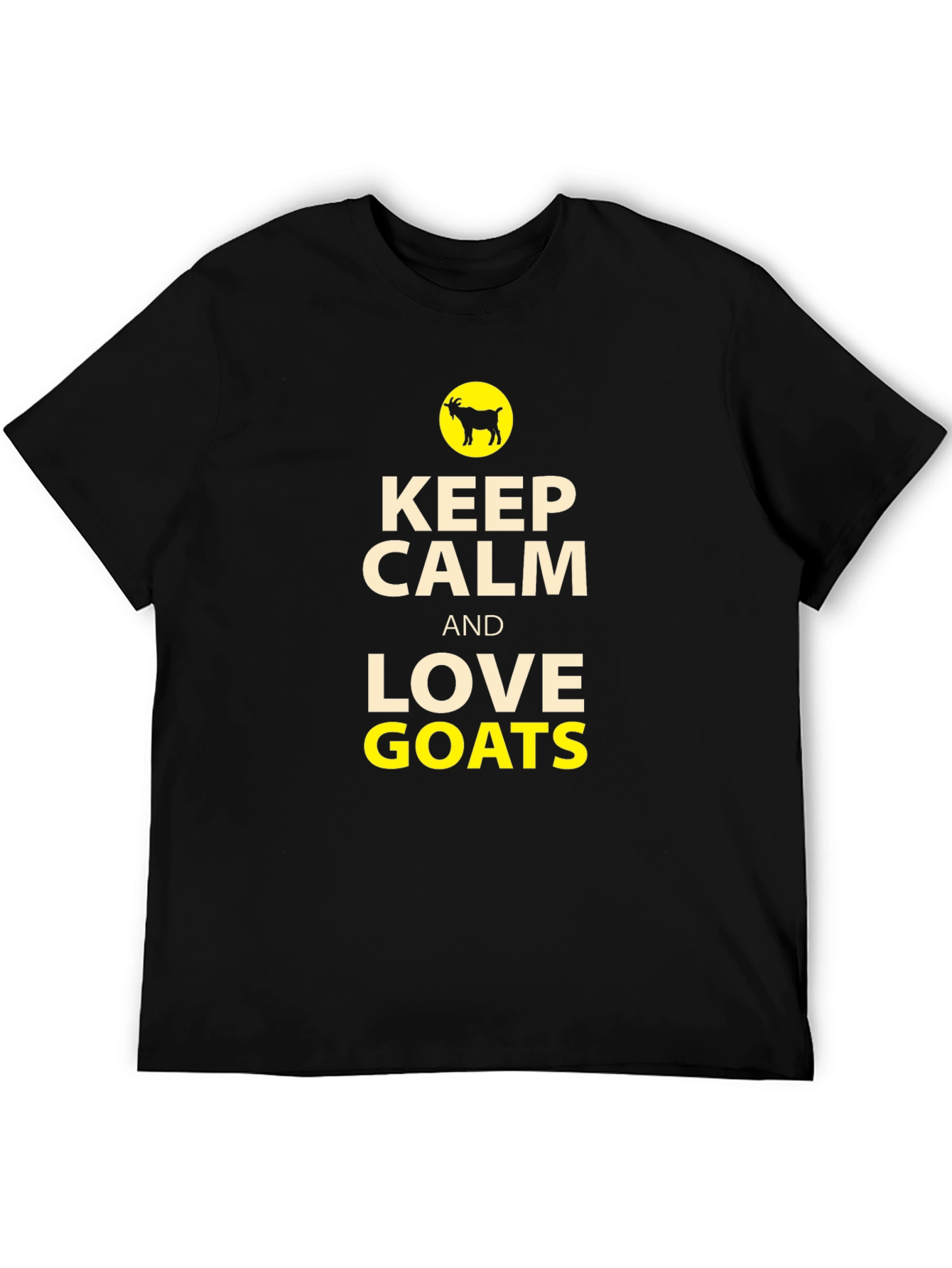 Keep Calm and Love Goats Black T-Shirt