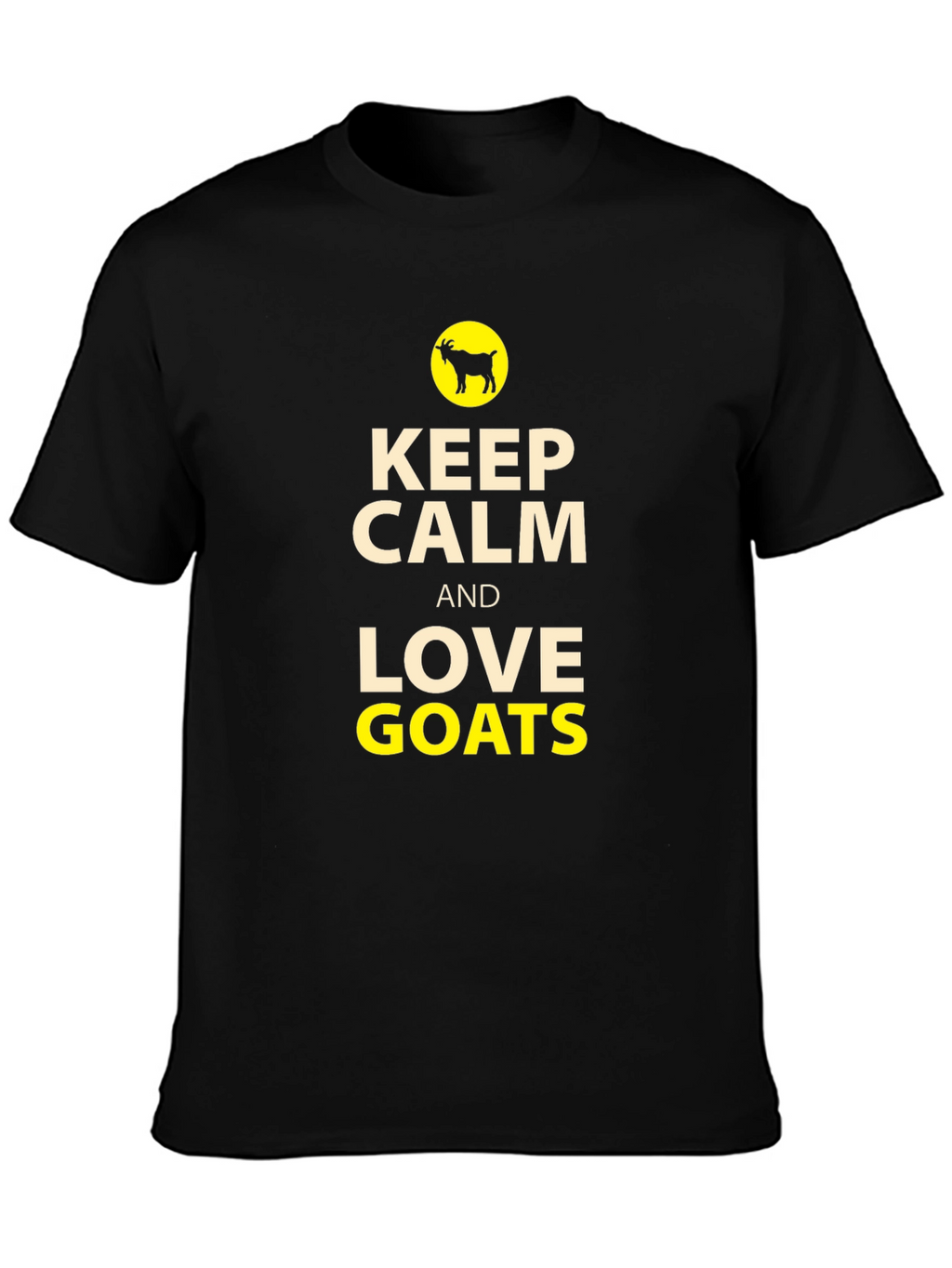 Keep Calm and Love Goats Black T-Shirt
