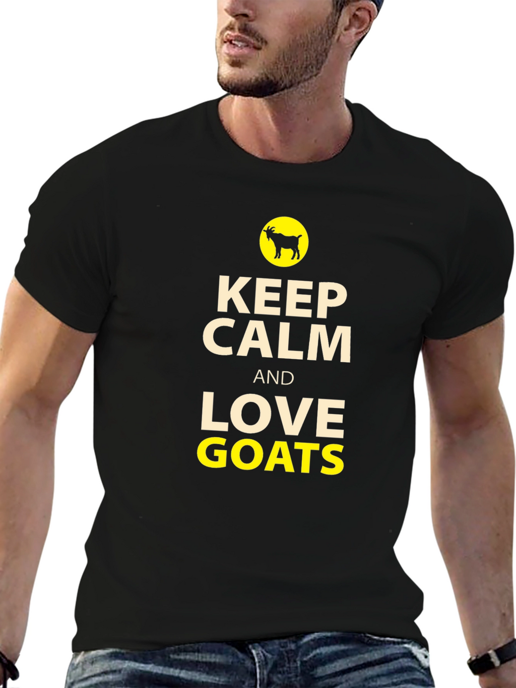 Keep Calm and Love Goats Black T-Shirt