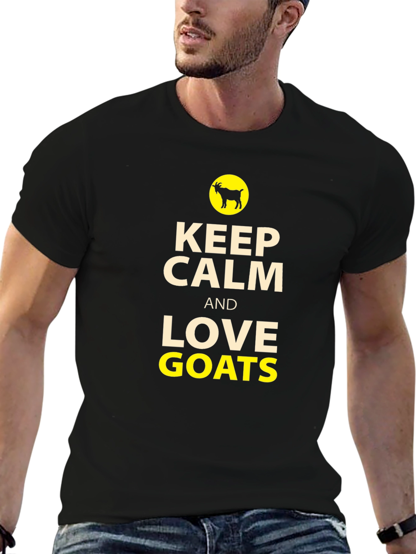 Keep Calm and Love Goats Black T-Shirt