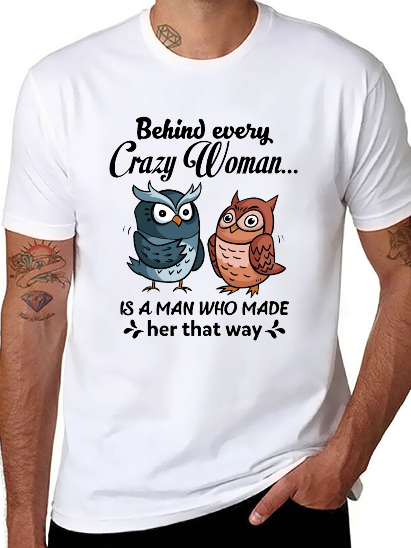 Crazy Woman Owl Graphic Tee