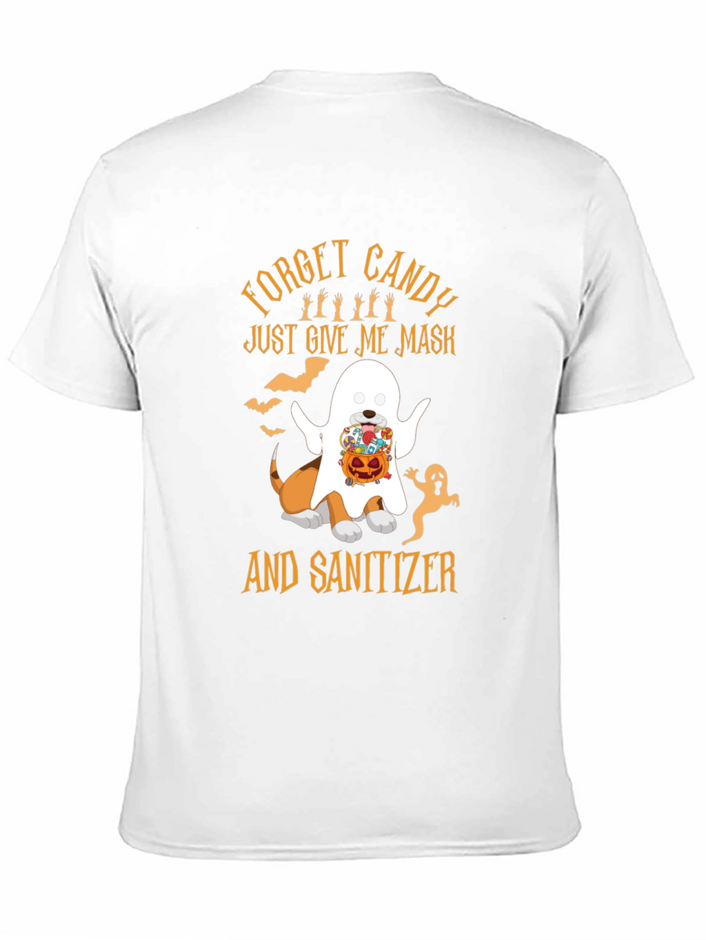 Halloween Dog Ghost T-Shirt: Mask & Sanitizer