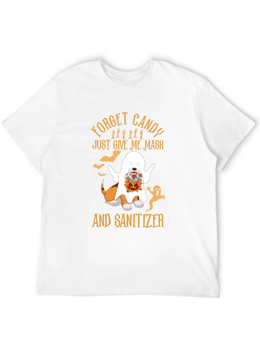 Halloween Dog Ghost T-Shirt: Mask & Sanitizer