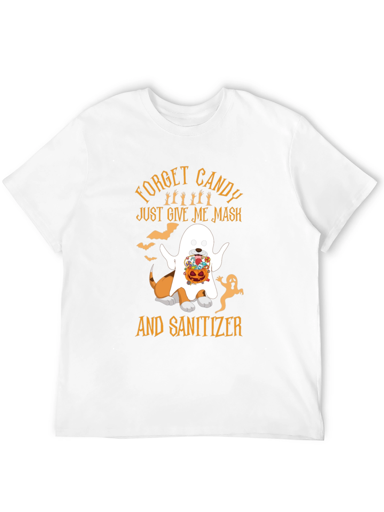 Halloween Dog Ghost T-Shirt: Mask & Sanitizer