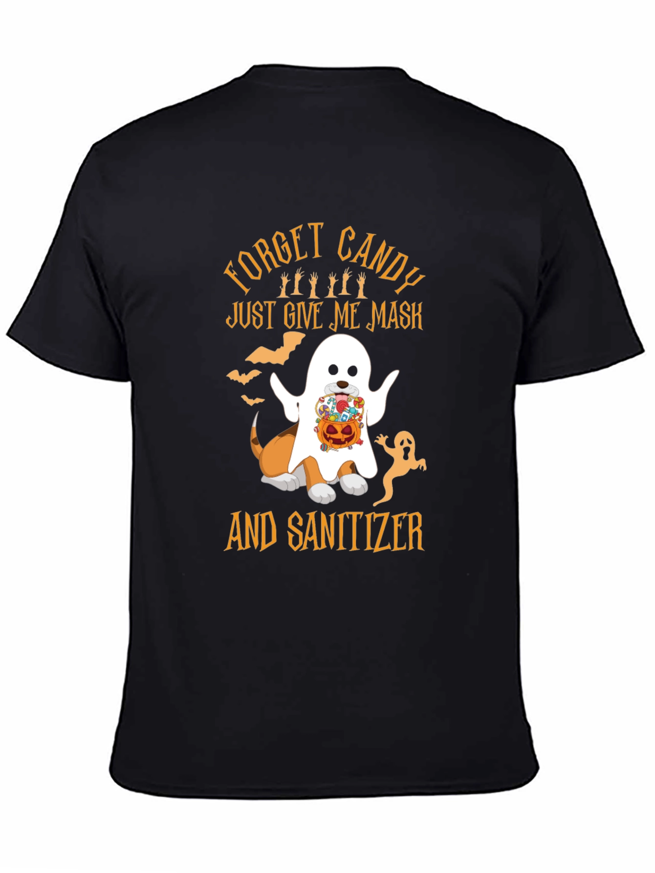 Halloween Dog Ghost T-Shirt: Mask & Sanitizer