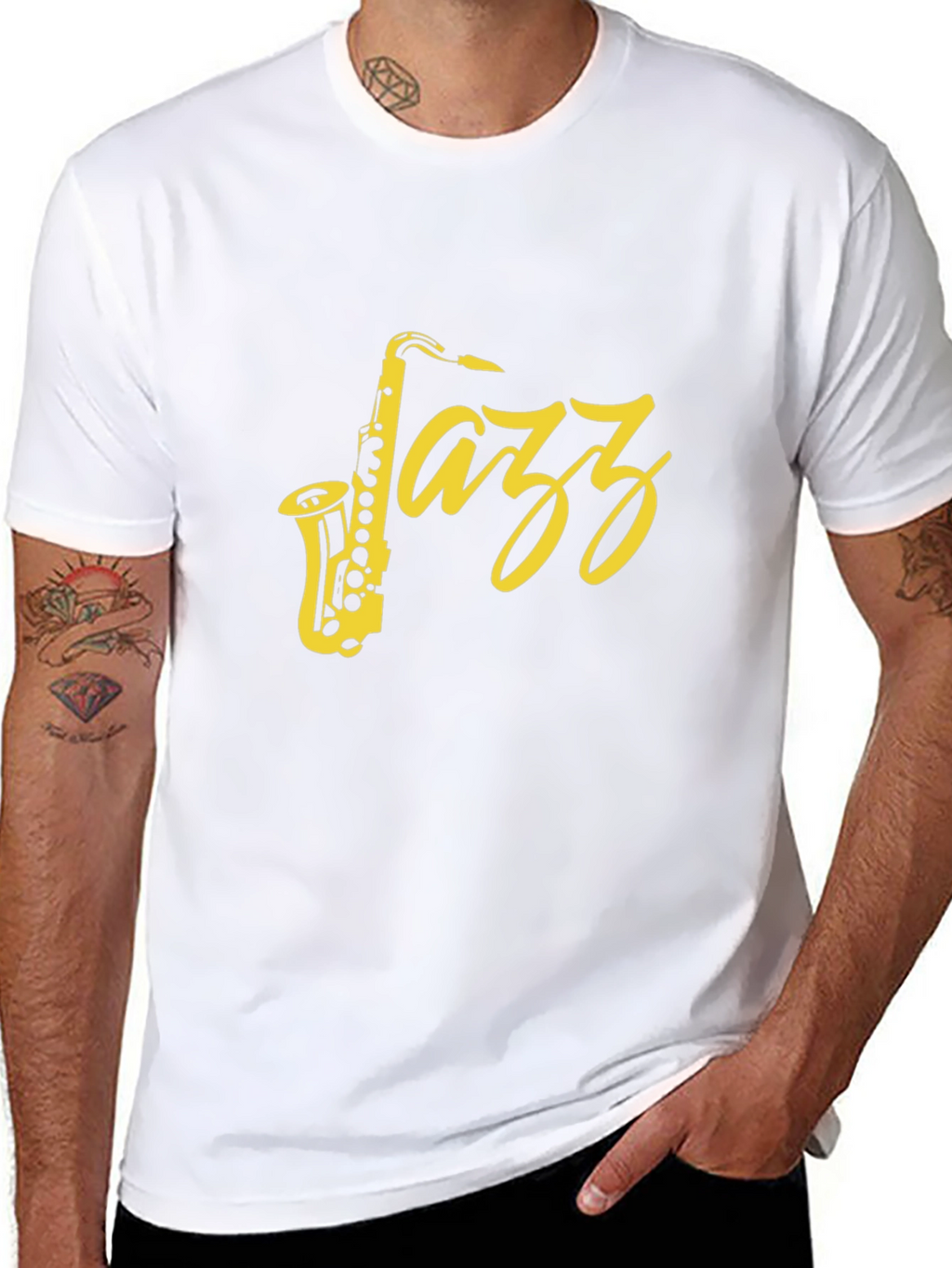 Black Jazz Saxophone Graphic T-Shirt