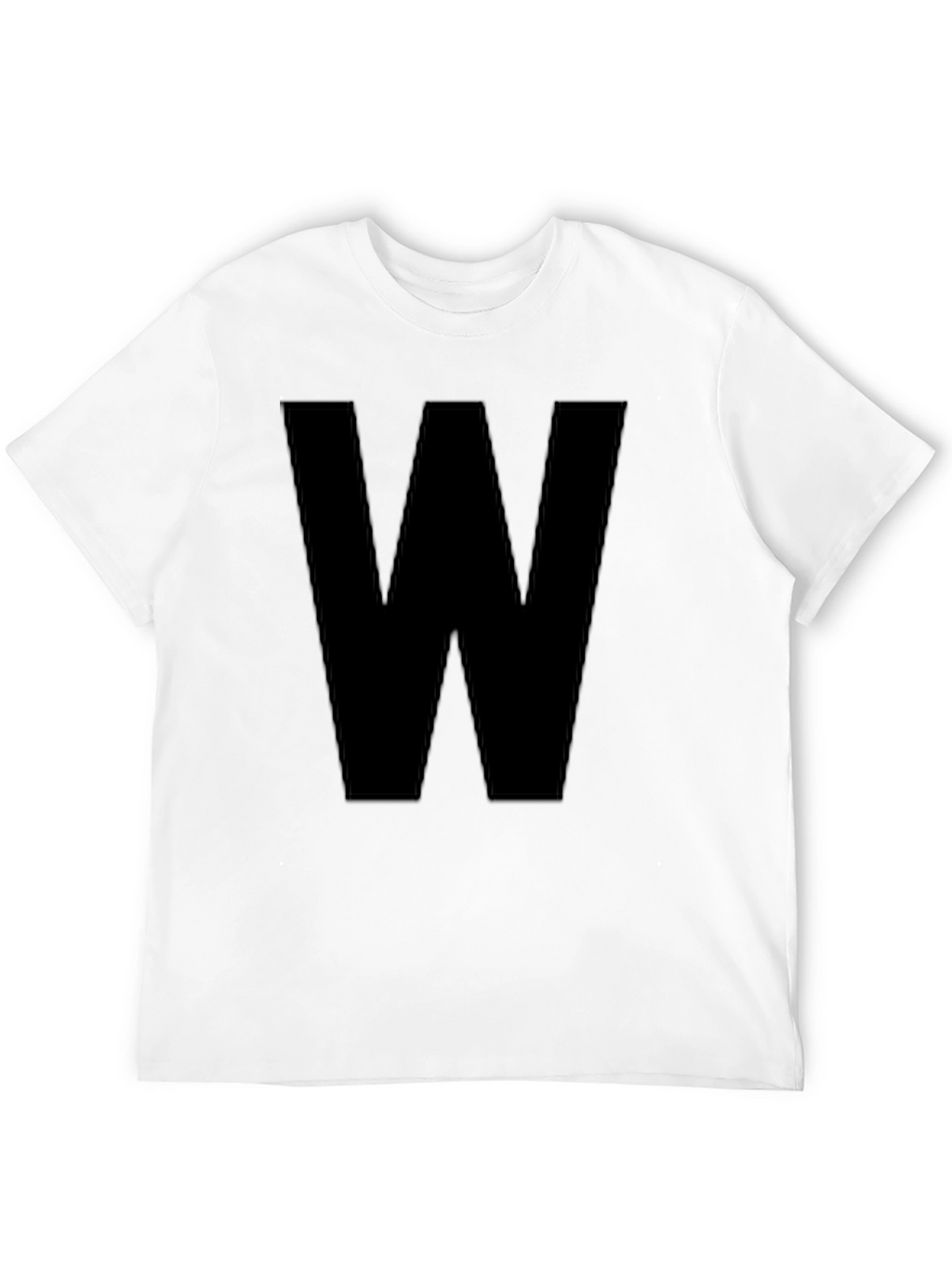 Bold Initial Tee - Black Letter W Graphic T-Shirt