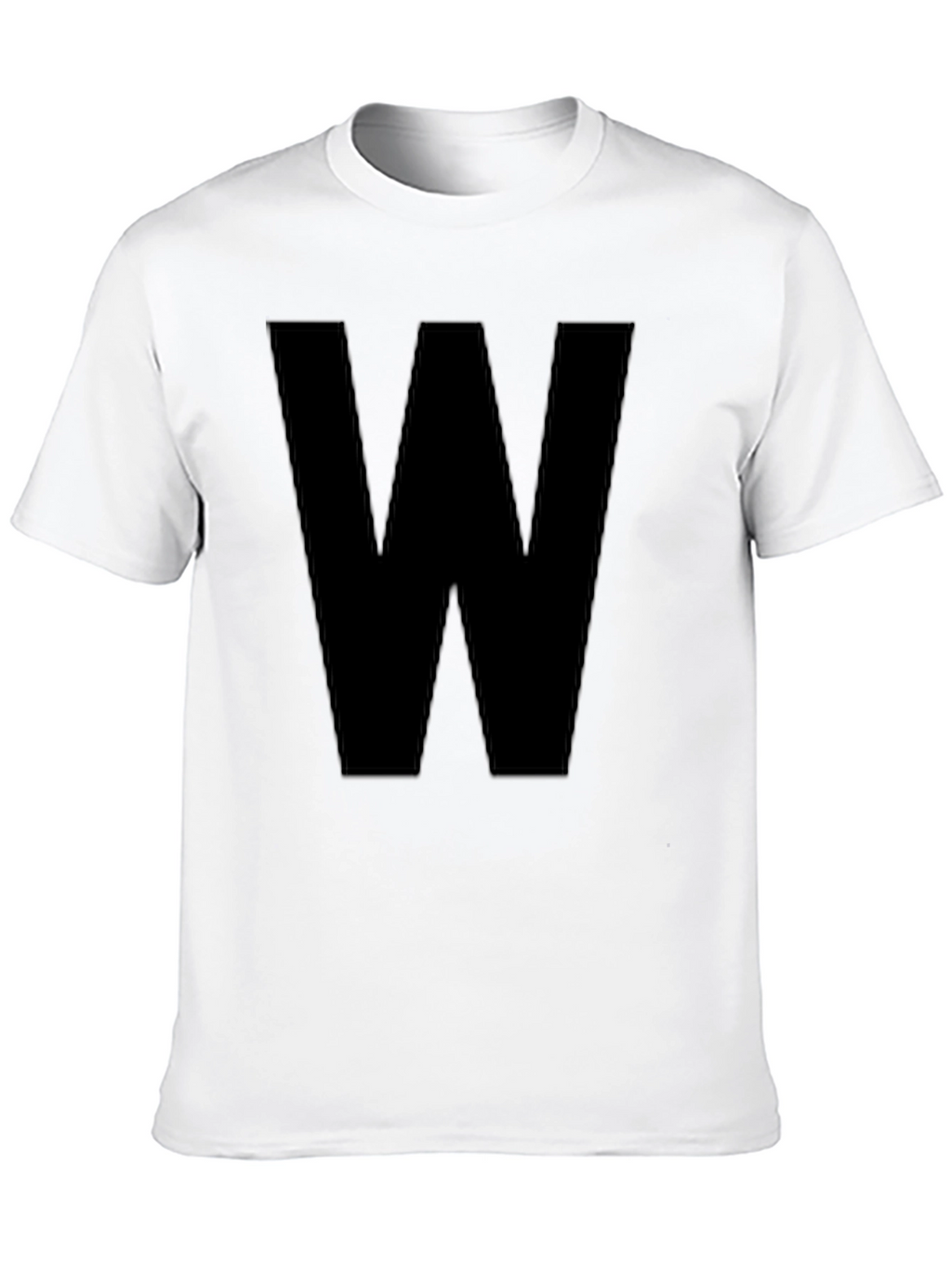 Bold Initial Tee - Black Letter W Graphic T-Shirt