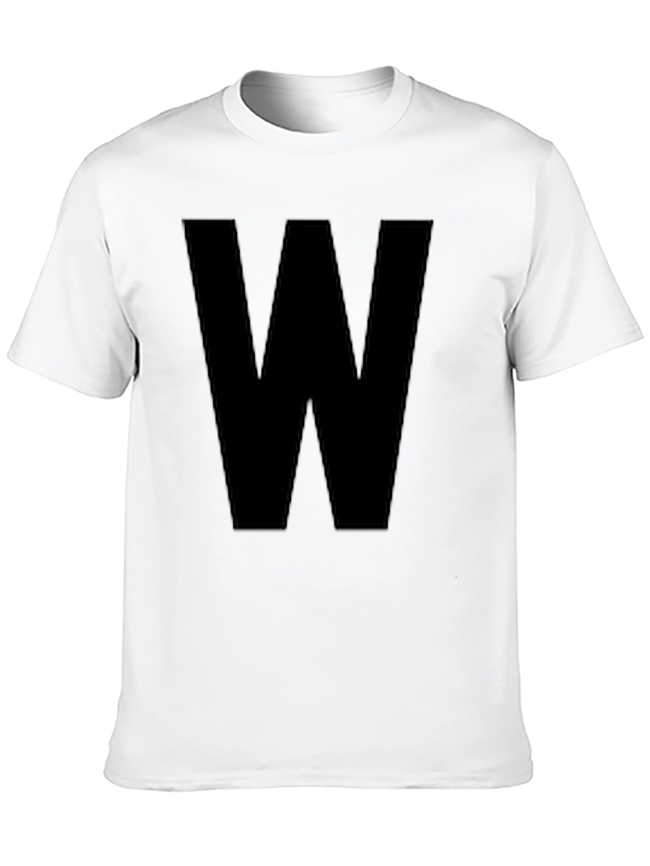 Bold Initial Tee - Black Letter W Graphic T-Shirt
