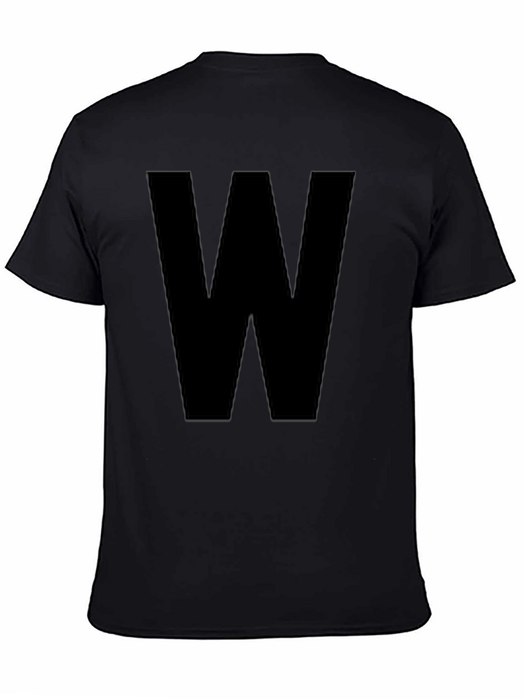 Bold Initial Tee - Black Letter W Graphic T-Shirt