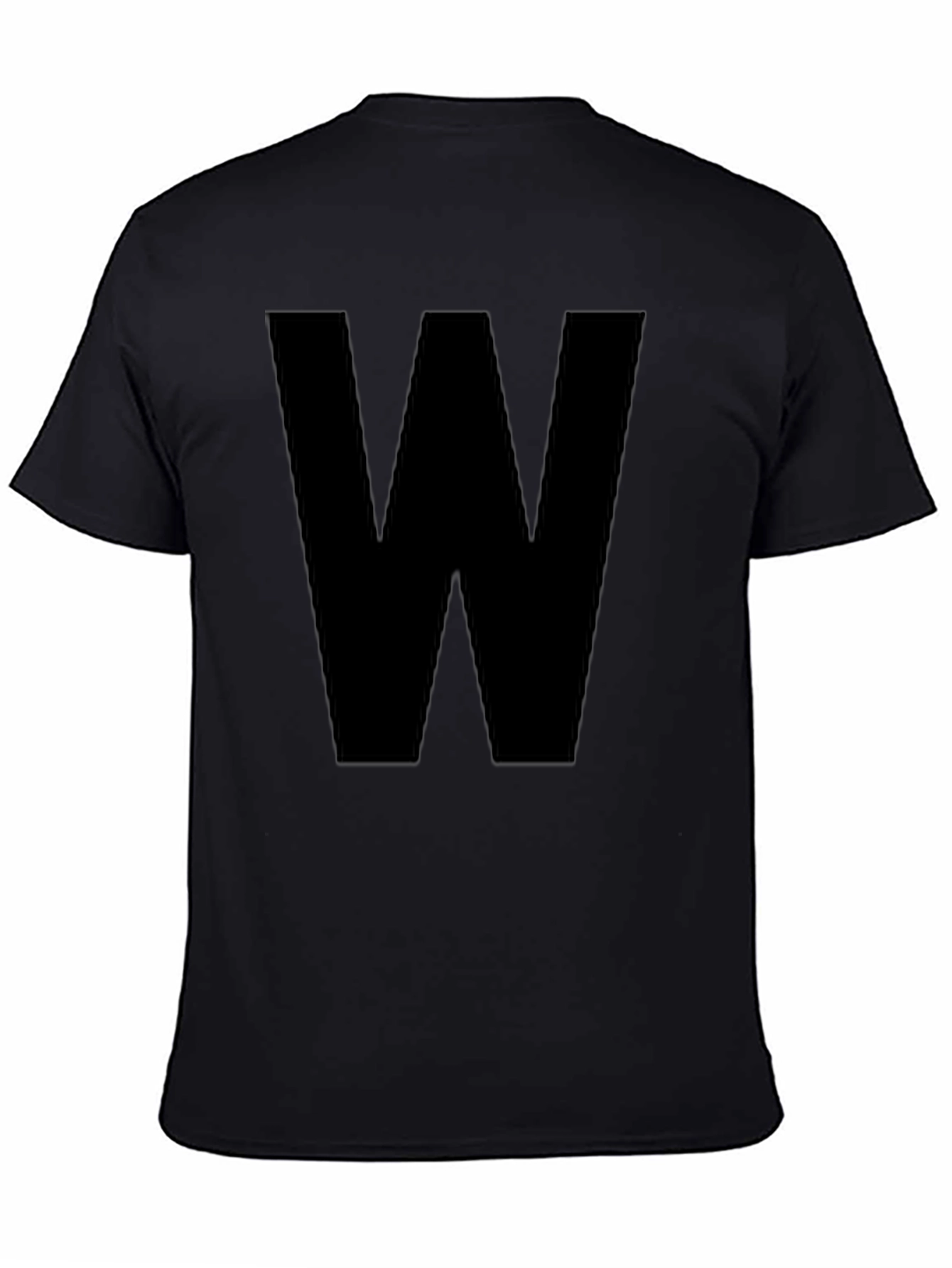 Bold Initial Tee - Black Letter W Graphic T-Shirt