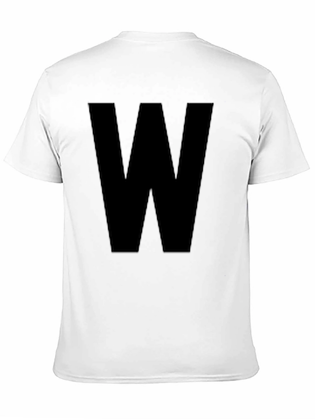 Bold Initial Tee - Black Letter W Graphic T-Shirt