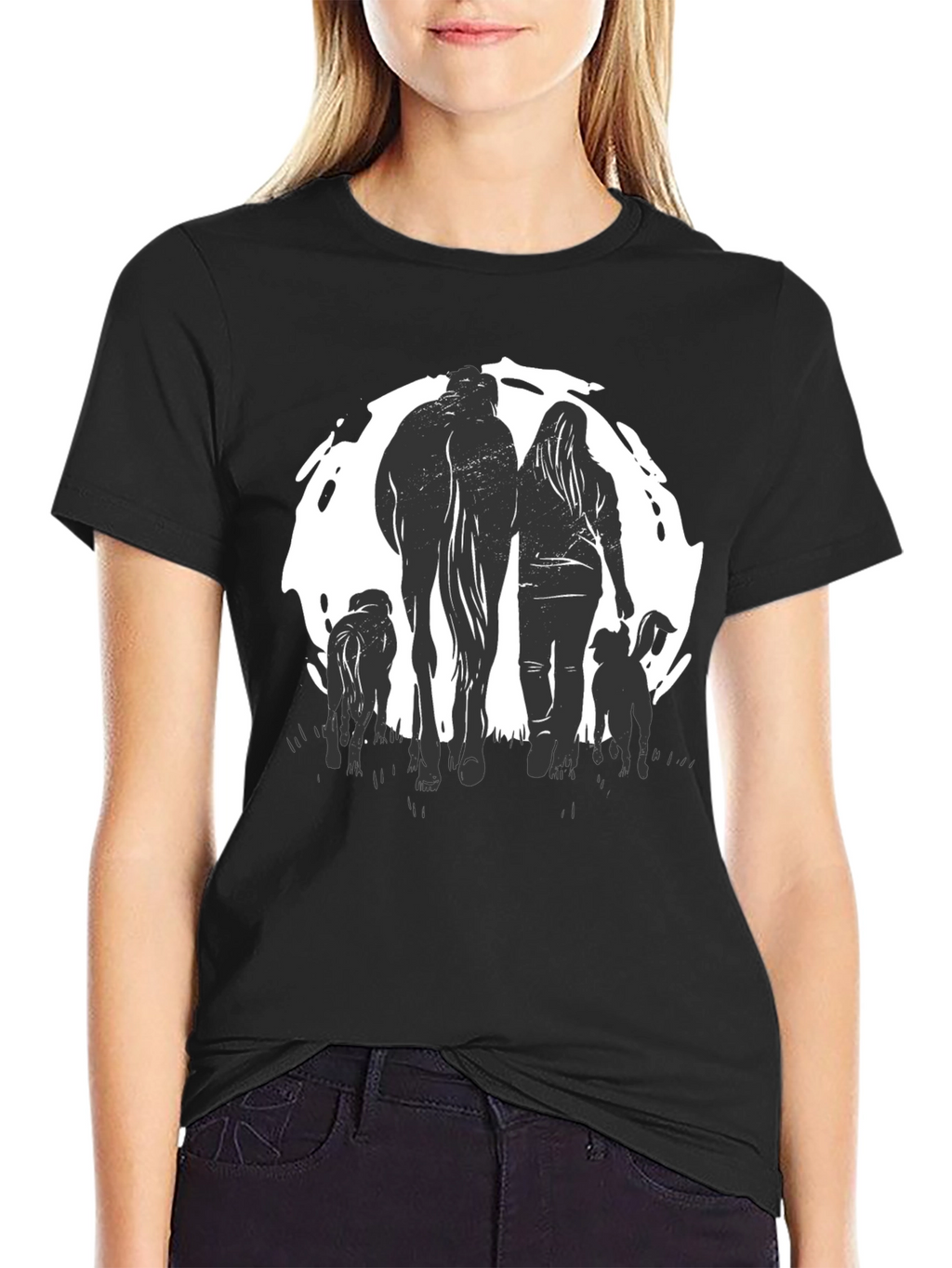 Horse Woman & Dogs Graphic Tee