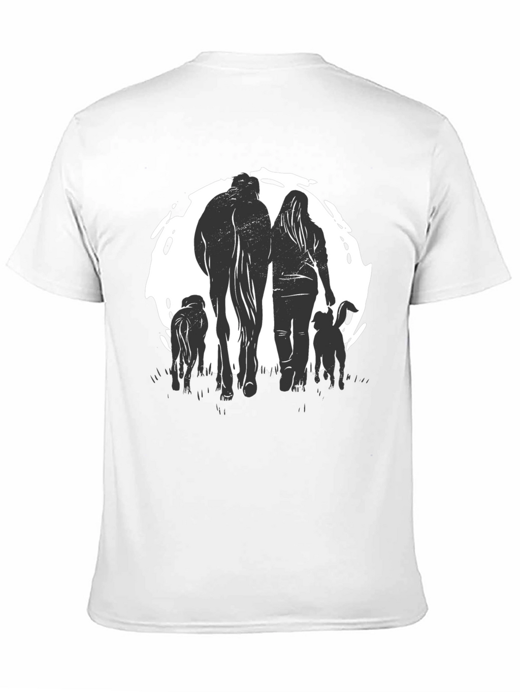 Horse Woman & Dogs Graphic Tee