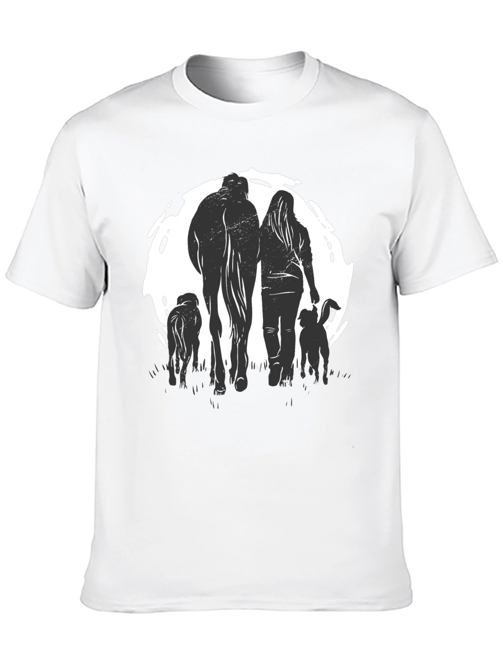 Horse Woman & Dogs Graphic Tee