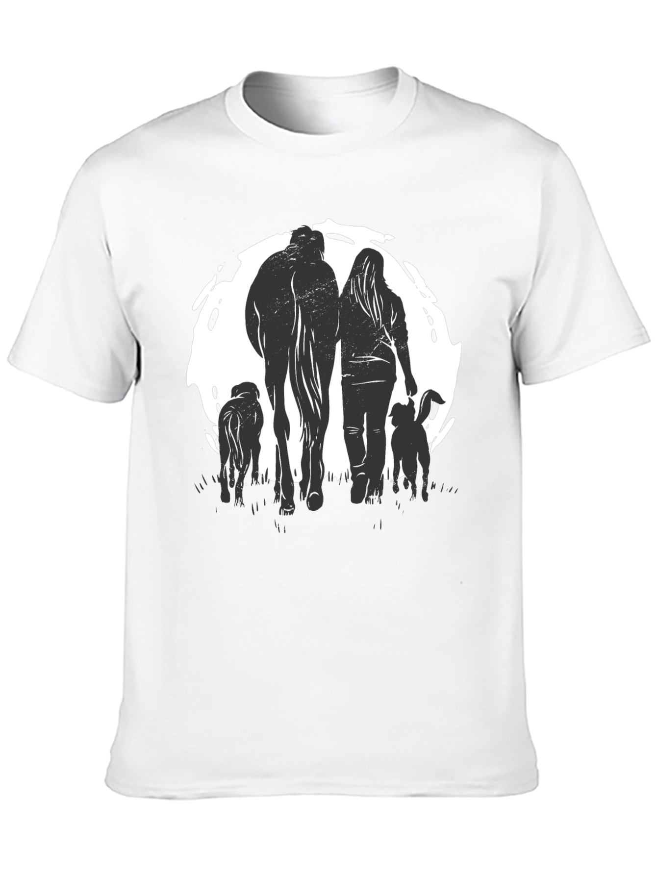Horse Woman & Dogs Graphic Tee
