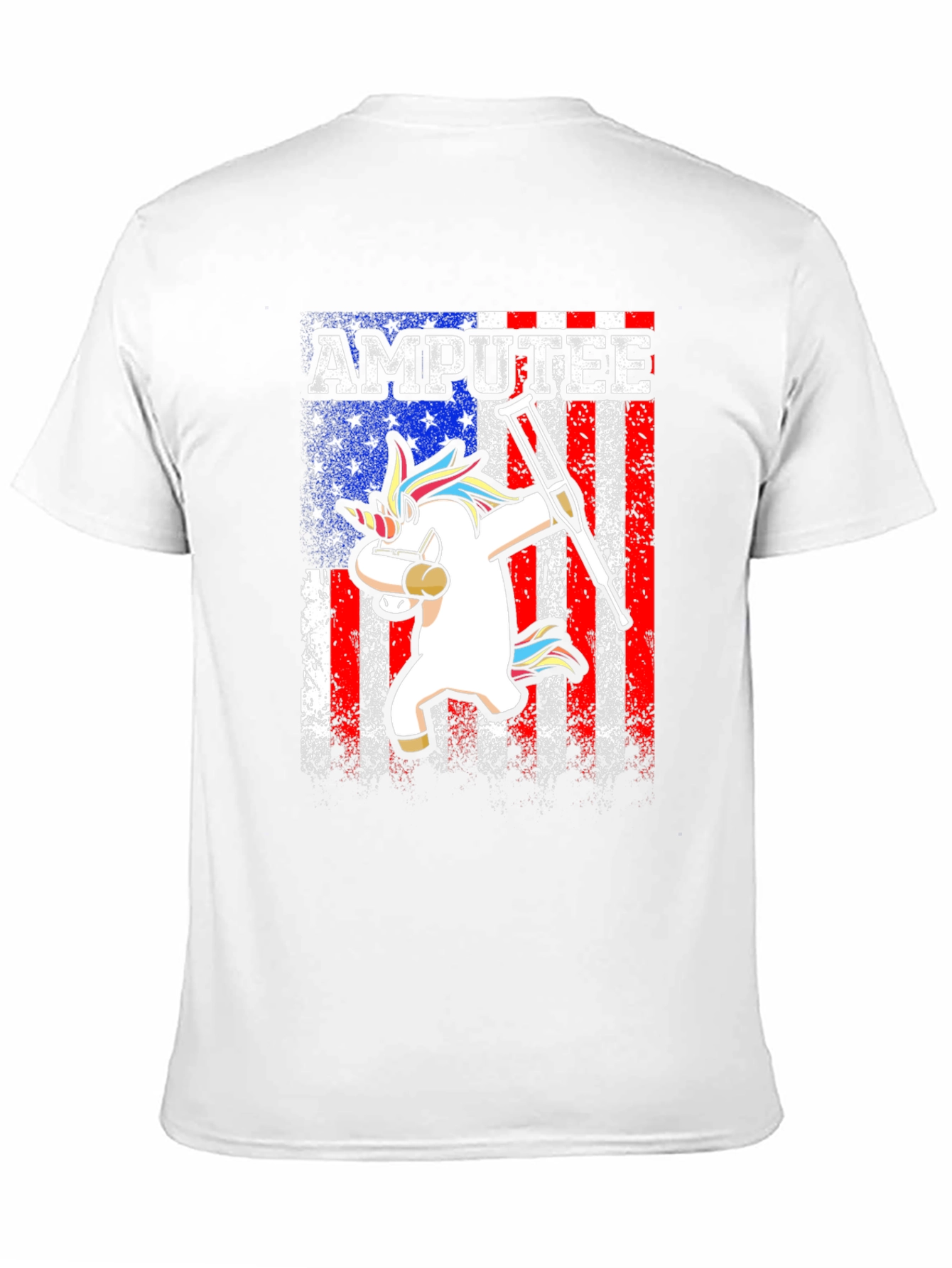 Amputee Unicorn USA Flag T-Shirt