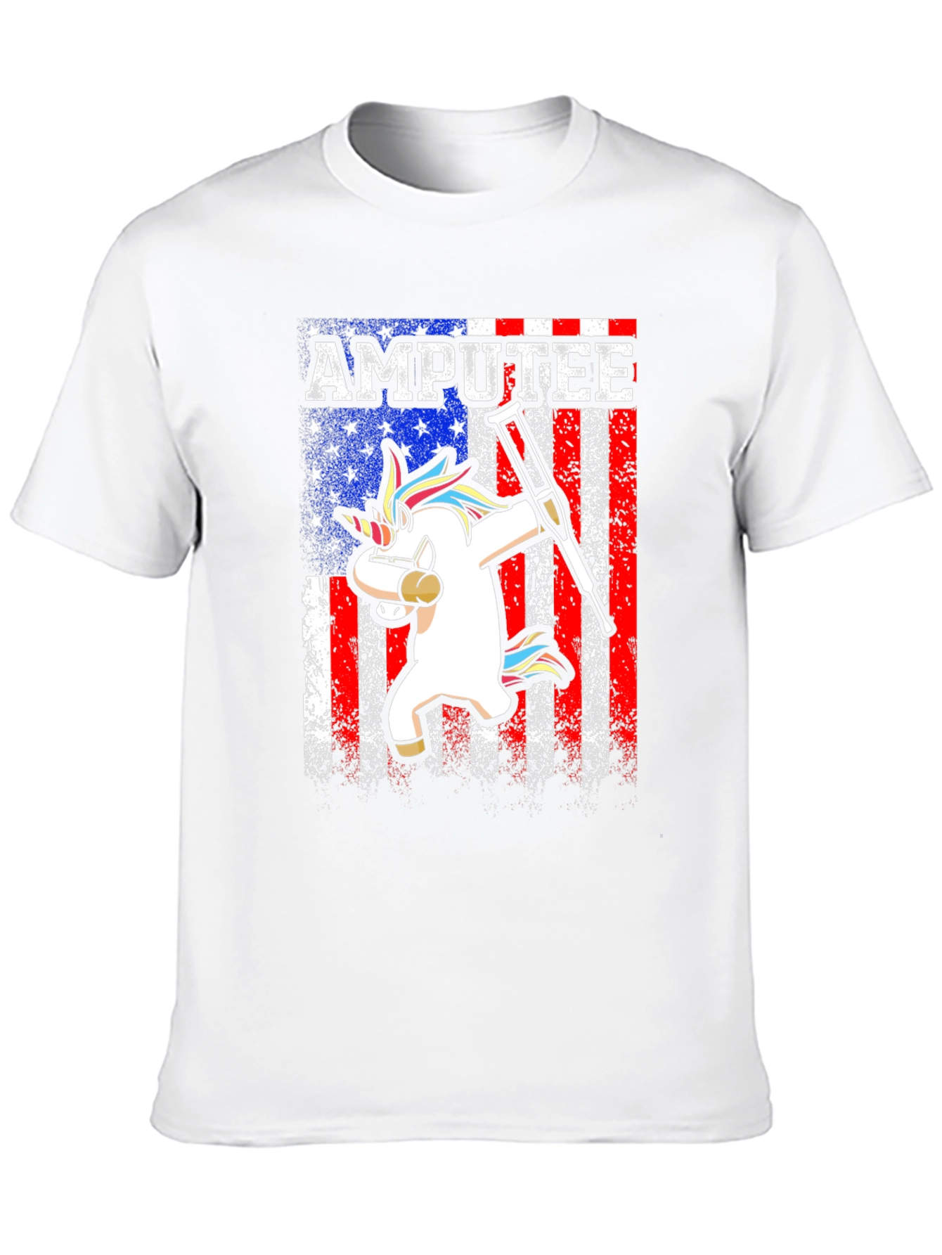 Amputee Unicorn USA Flag T-Shirt