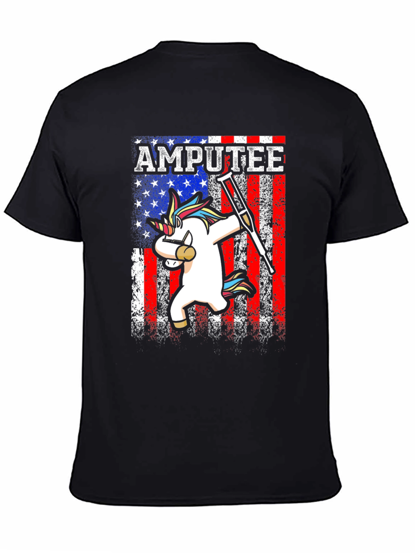 Amputee Unicorn USA Flag T-Shirt