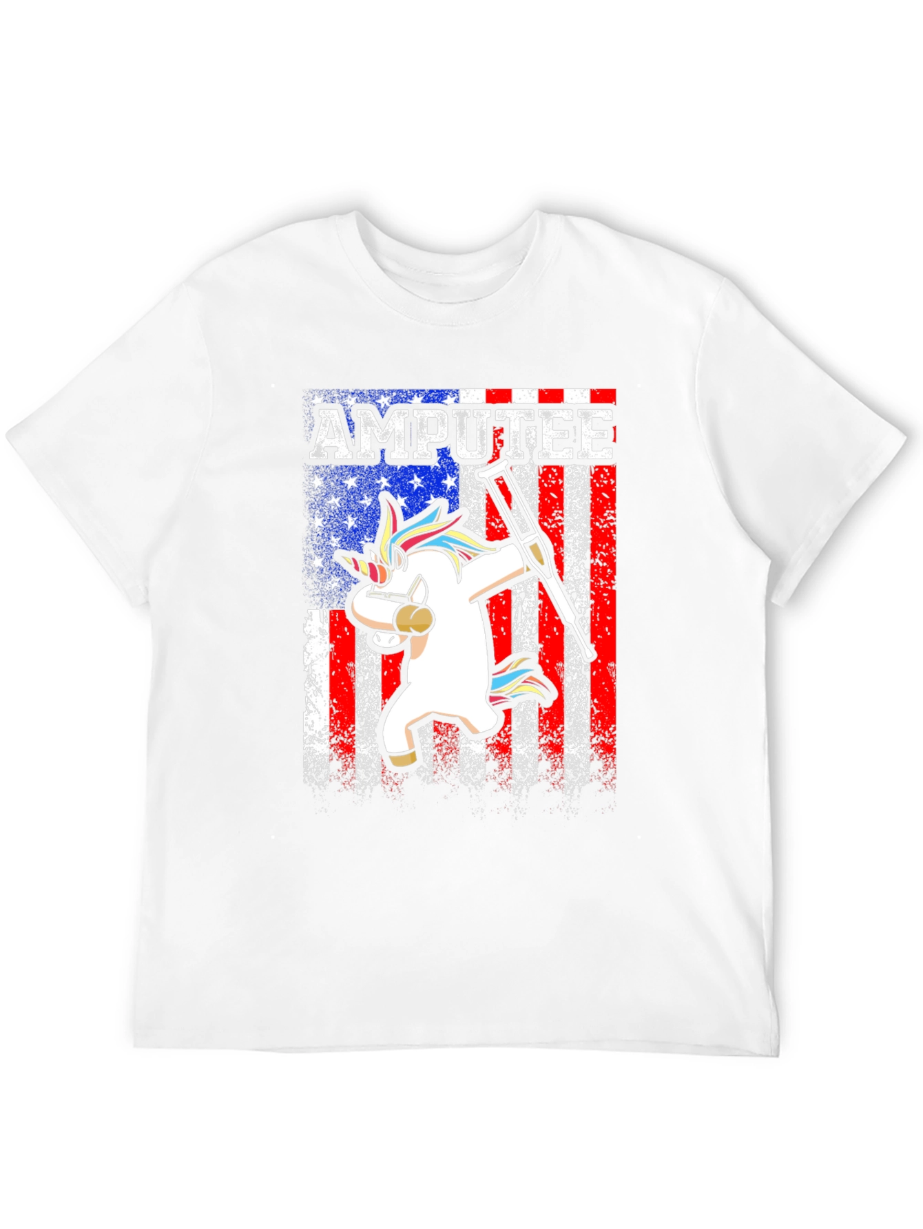 Amputee Unicorn USA Flag T-Shirt