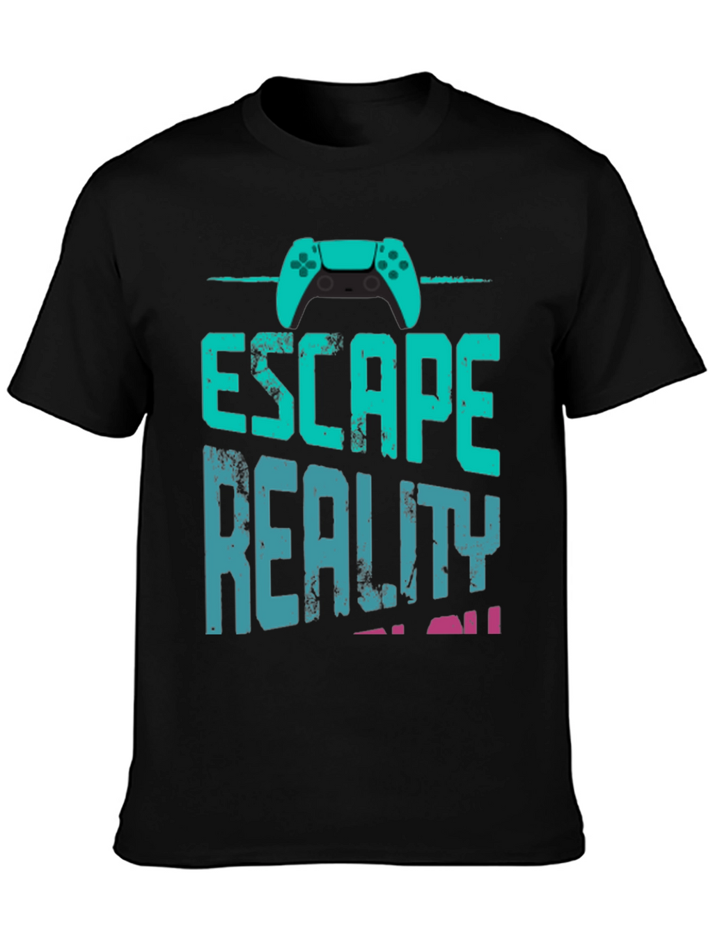 Escape Reality Gamer T-Shirt - Black Cotton Blend