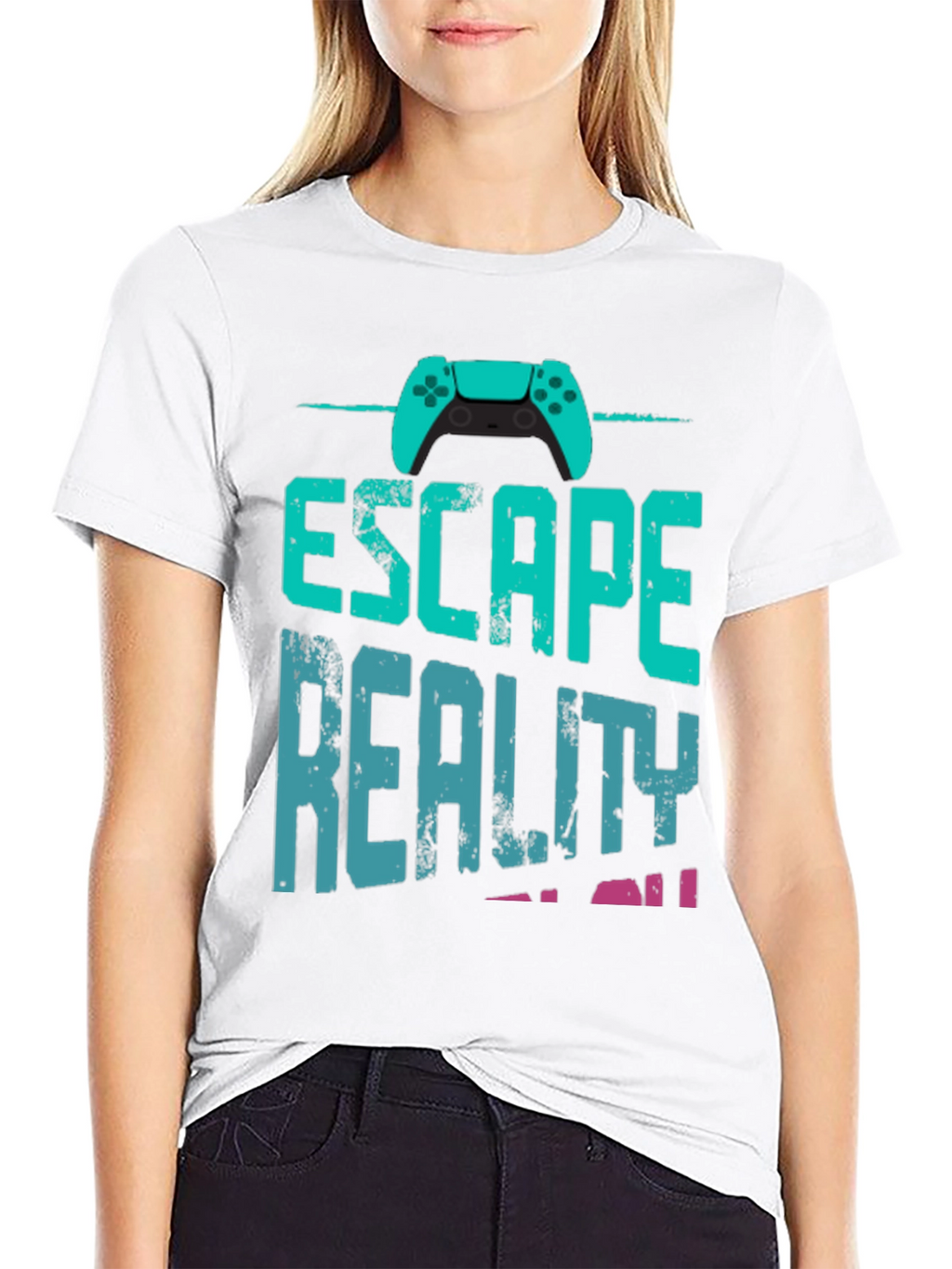 Escape Reality Gamer T-Shirt - Black Cotton Blend