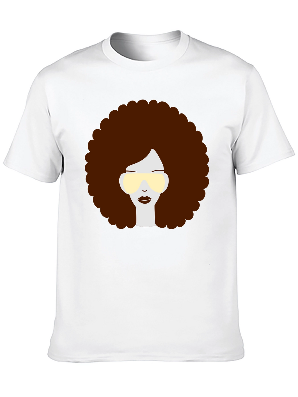 Retro Afro Hairstyle Graphic Tee - Black