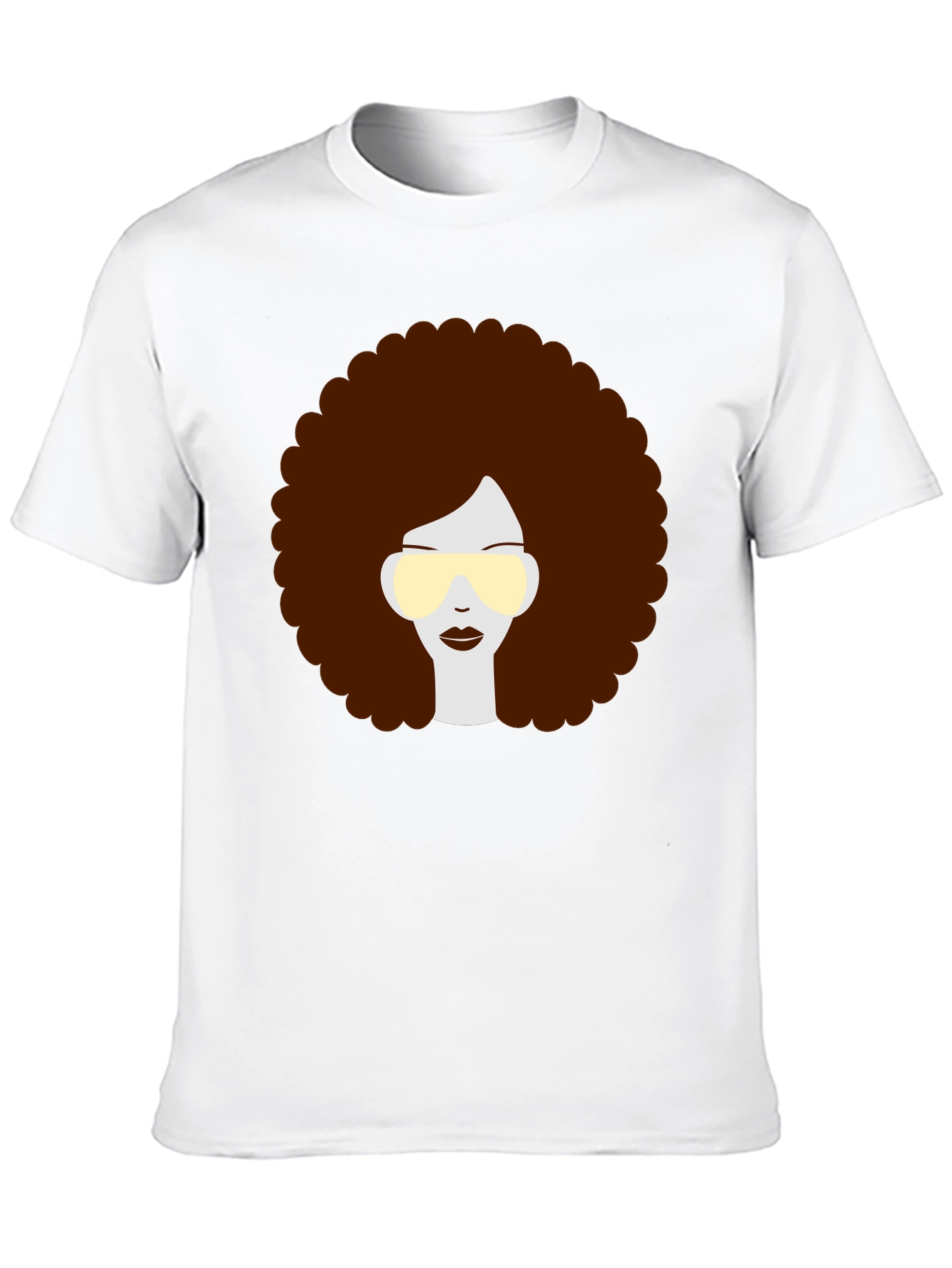Retro Afro Hairstyle Graphic Tee - Black