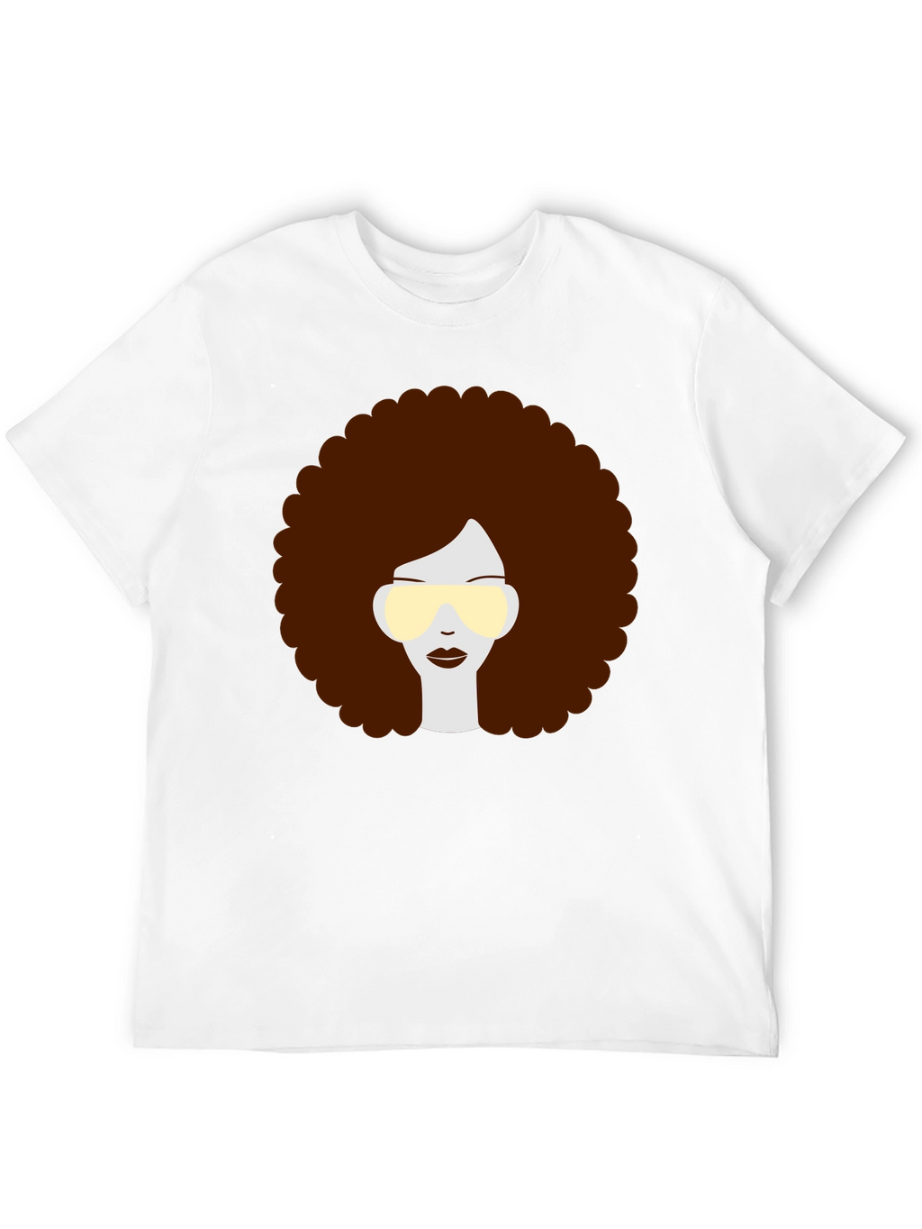 Retro Afro Hairstyle Graphic Tee - Black