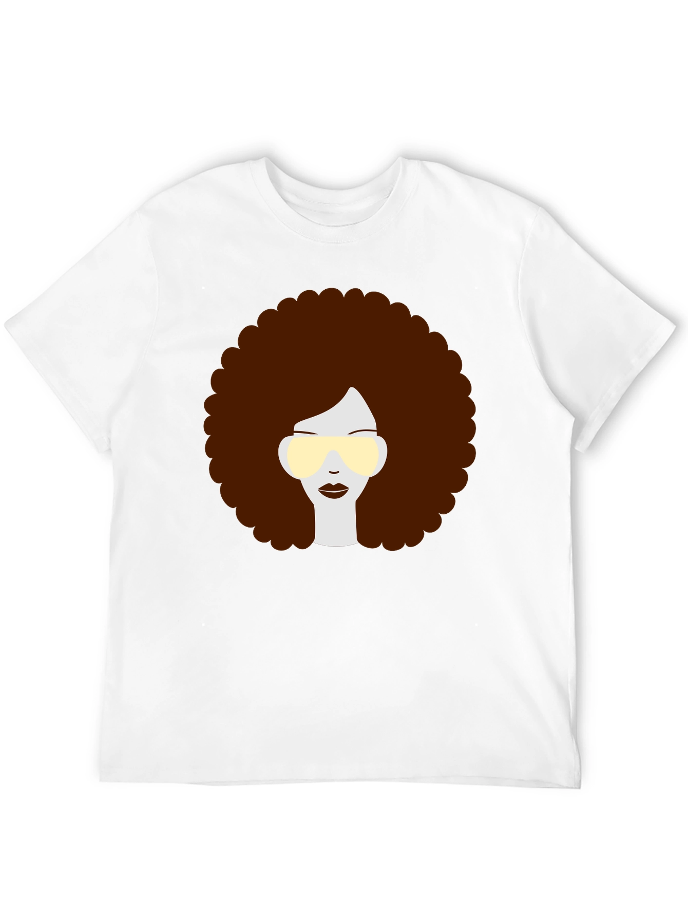 Retro Afro Hairstyle Graphic Tee - Black
