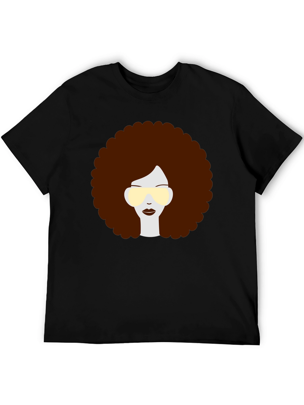 Retro Afro Hairstyle Graphic Tee - Black