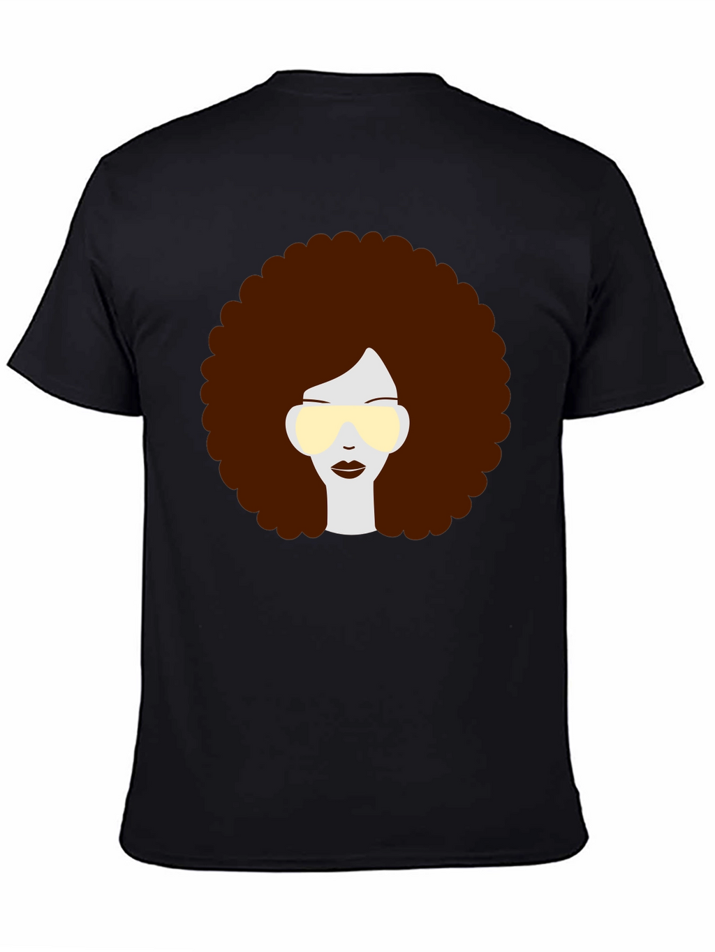 Retro Afro Hairstyle Graphic Tee - Black