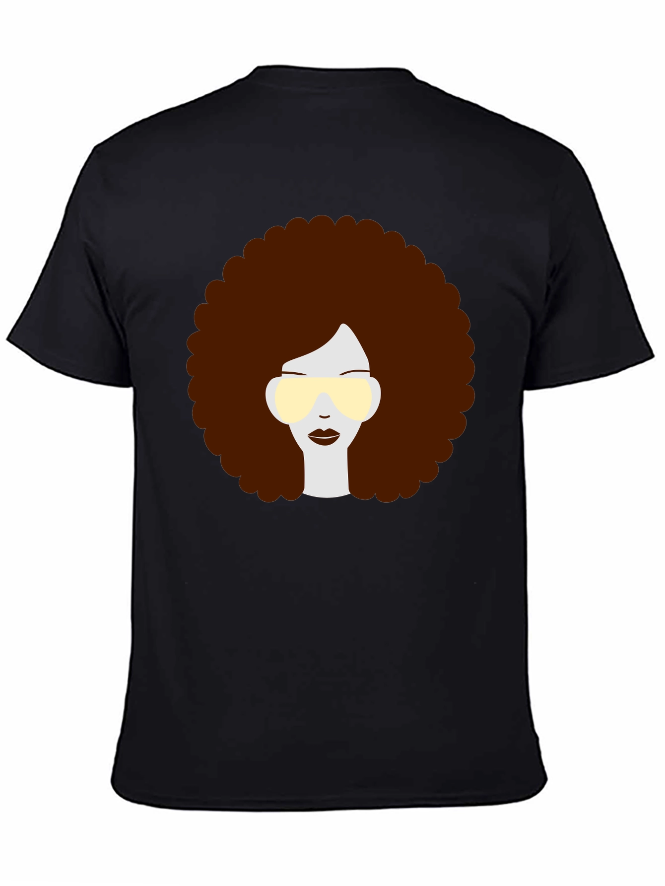 Retro Afro Hairstyle Graphic Tee - Black