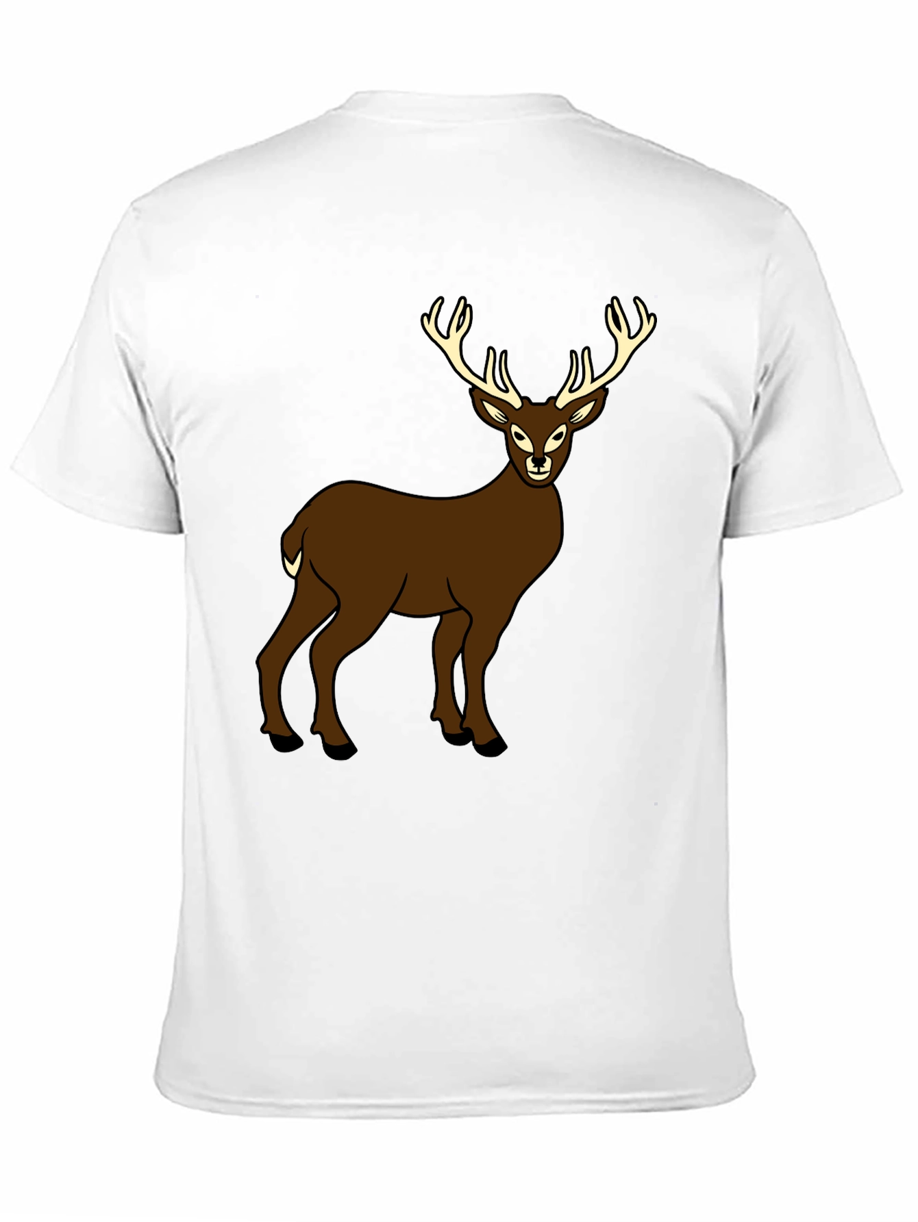 Deer Graphic Print Black T-Shirt