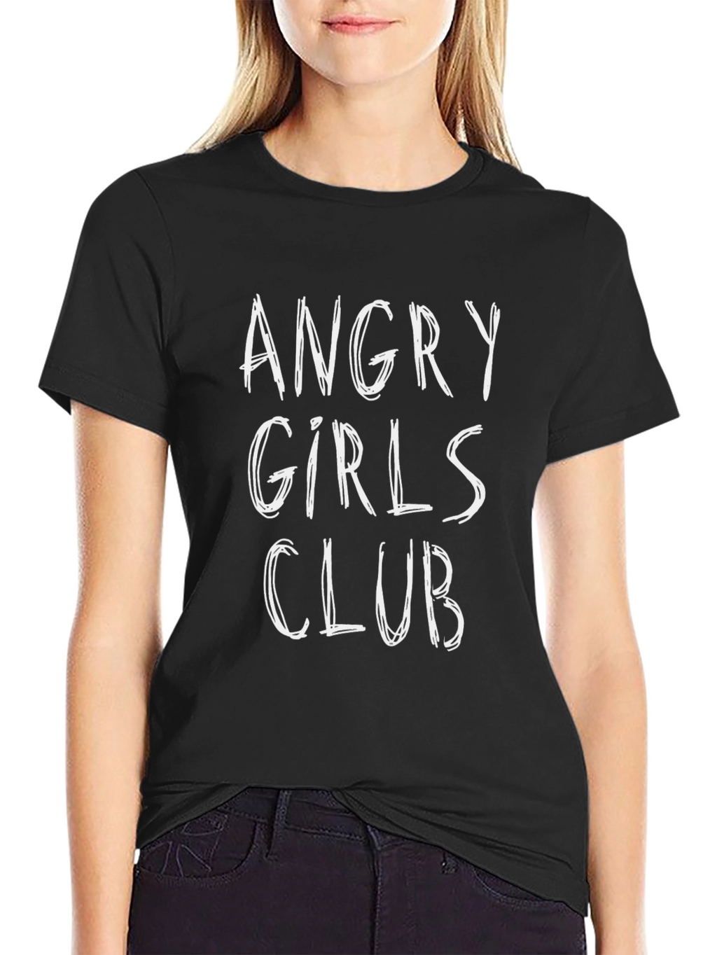 Angry Girls Club Black Graphic Tee