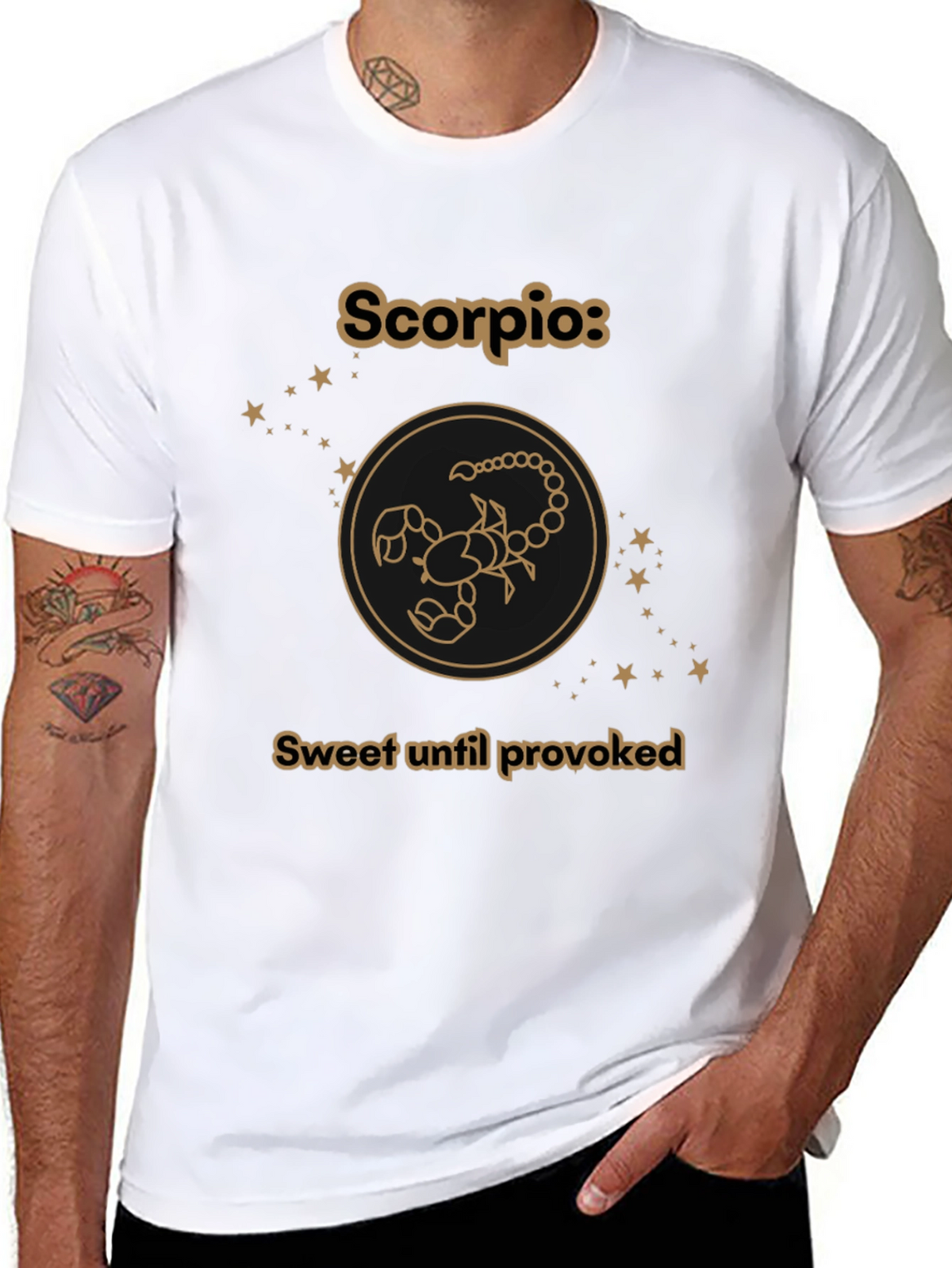Scorpio Zodiac Tee - Sweet Until Provoked Black T-Shirt