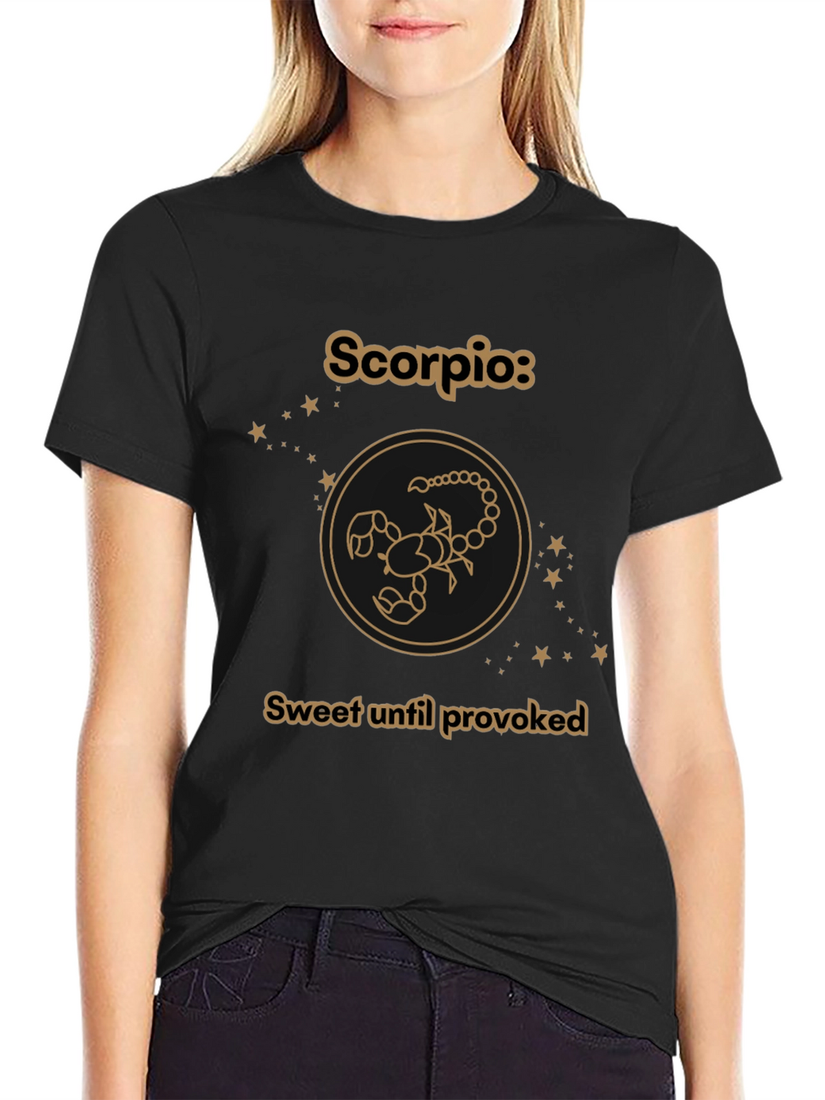 Scorpio Zodiac Tee - Sweet Until Provoked Black T-Shirt