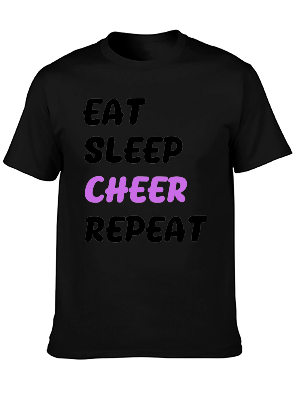 Eat Sleep Cheer Repeat Black T-Shirt