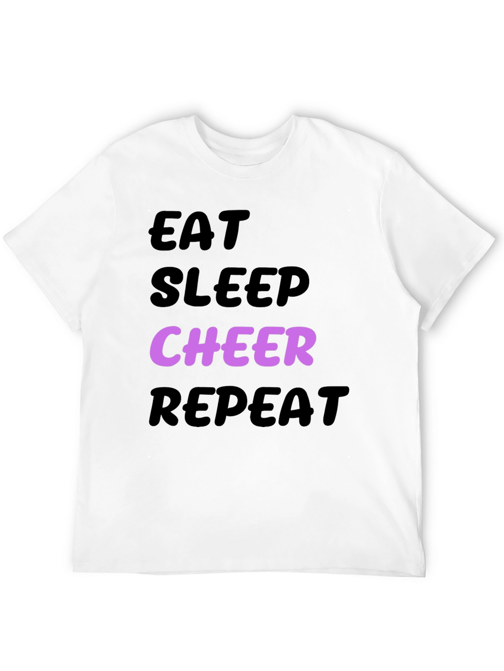 Eat Sleep Cheer Repeat Black T-Shirt