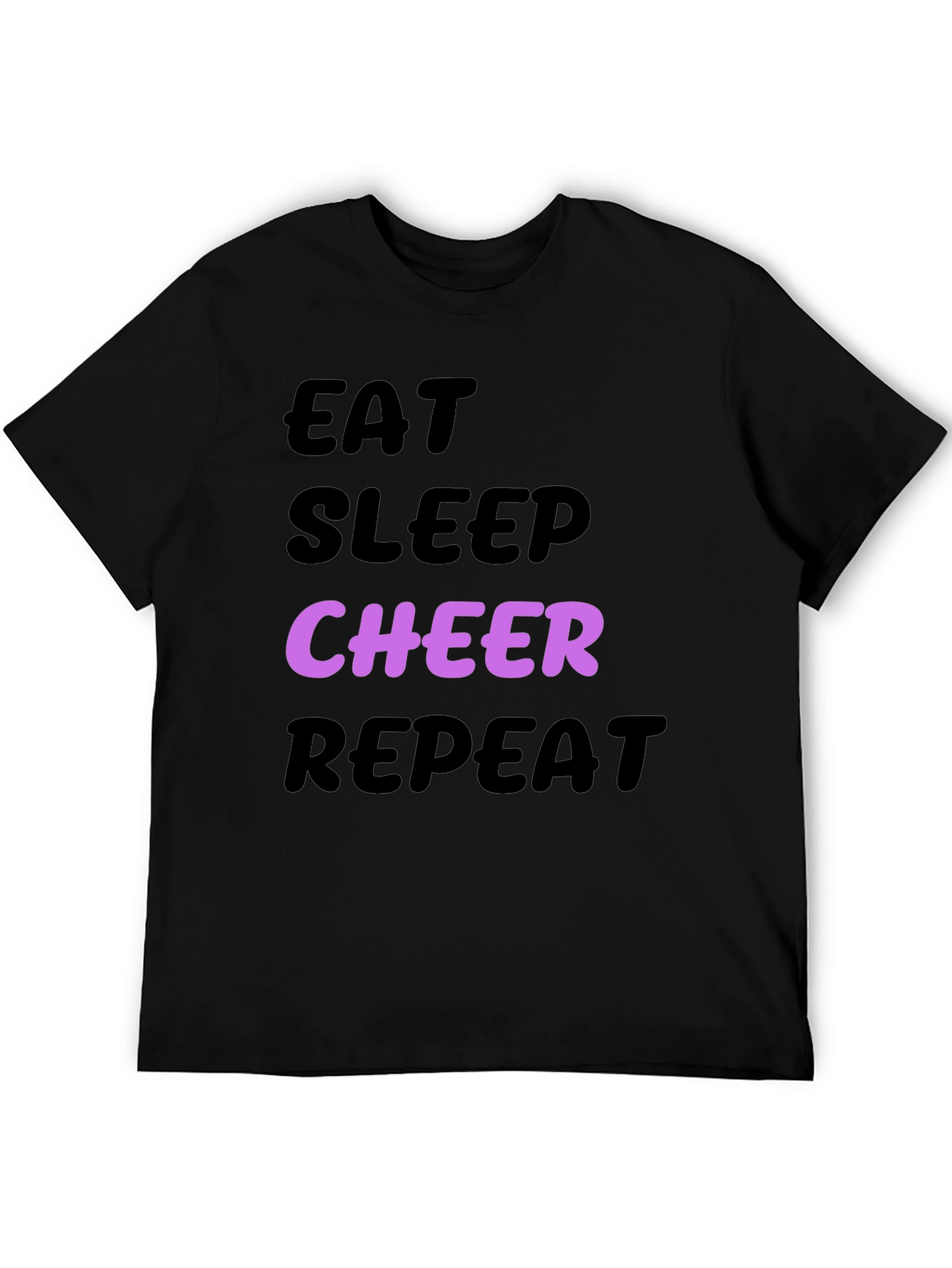 Eat Sleep Cheer Repeat Black T-Shirt