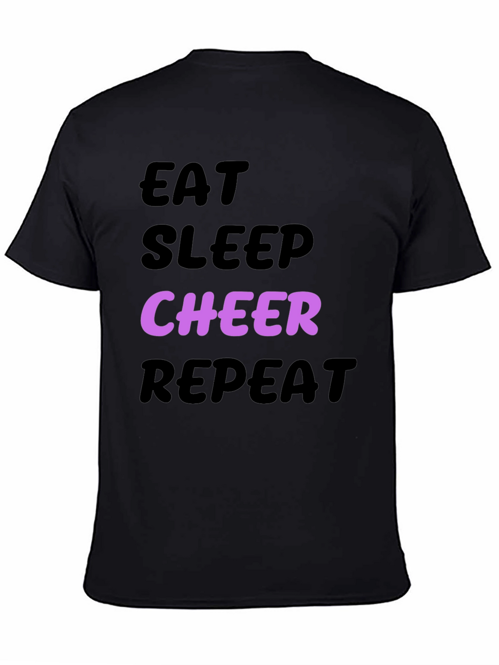 Eat Sleep Cheer Repeat Black T-Shirt