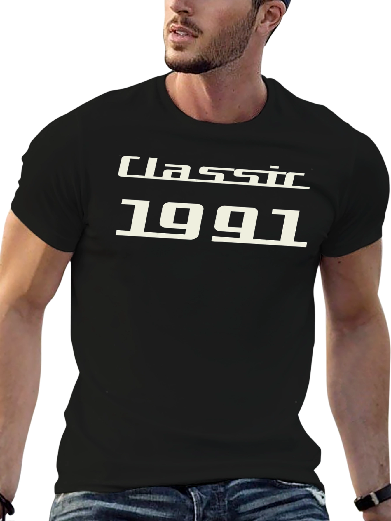 Classic 1991 Black Graphic Tee - Vintage Style